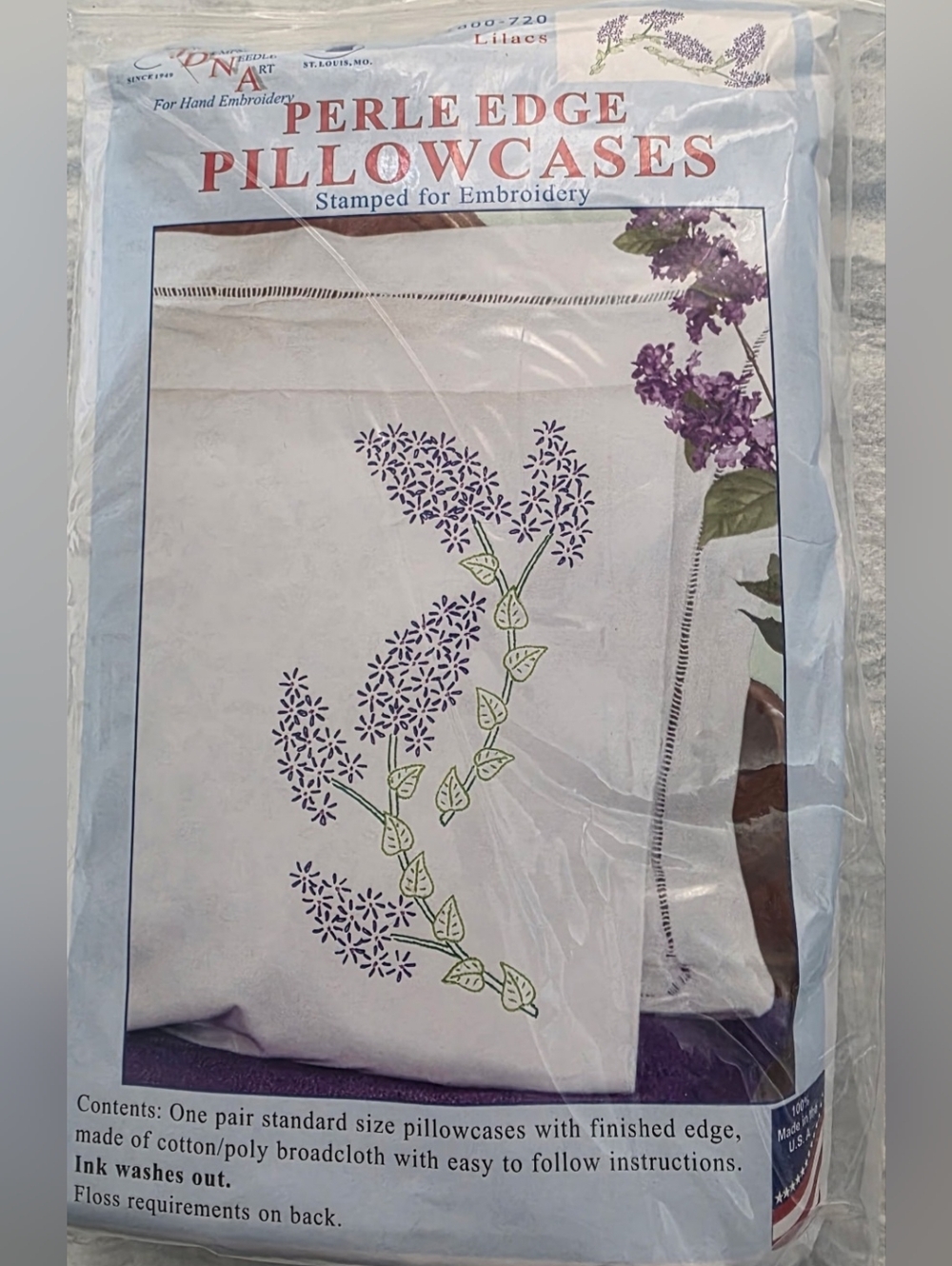 Floral Pillowcases Stamped For Embroidery With Floss